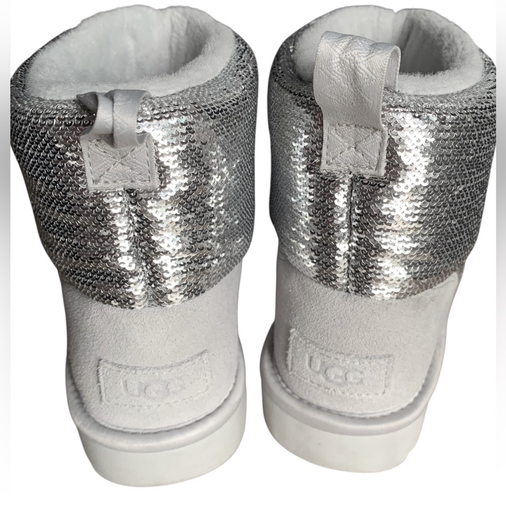 UGG Classic Min Mirror Ball Silver Boots! Retail $190 - Picture 3 of 10